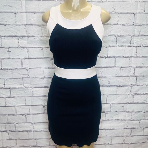 Milly Womens Black White Color Block Sheath Dress Size Small - Picture 1 of 11
